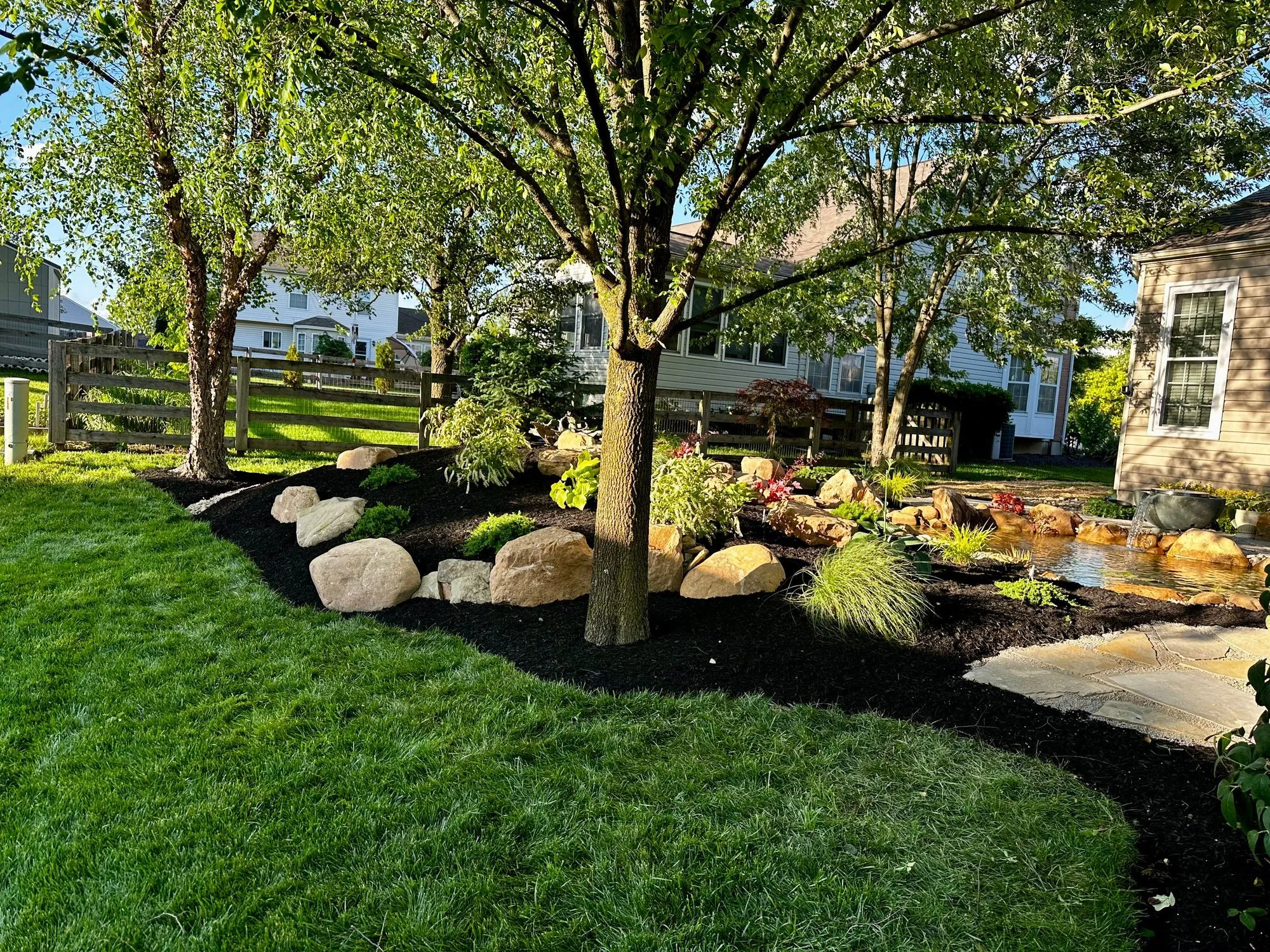 Softscape construction with plants and greenery